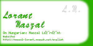 lorant maszal business card